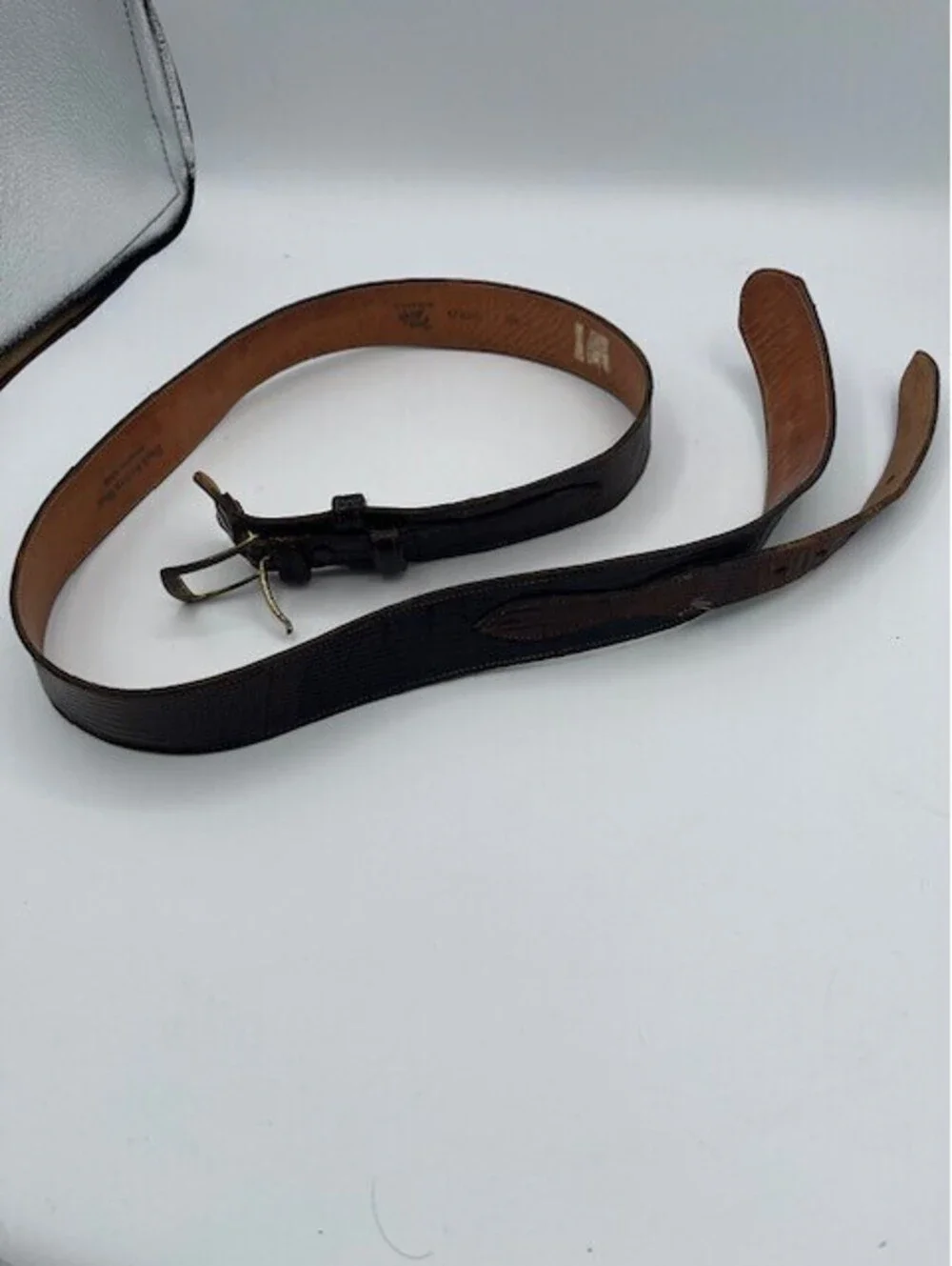 Vintage Genuine Brown Leather Tony Lama Belt Made in USA